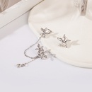 Fashion Simple Asymmetric Tassel  DiamondEmbedded Flower Alloy Earringspicture10
