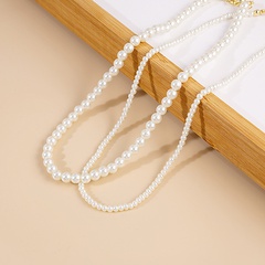 Fashion Retro Freshwater Pearl Double Layer Simple Necklace