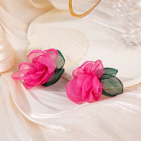 Moda Simple Chiffon flor pendientes Retro tela pendientes's discount tags