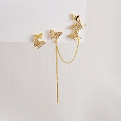 Fashion Simple Butterfly Long Tassel Ear Clip Alloy Earrings