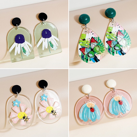 Fashion Cartoon Cute Earrings Butterfly Flower Honeybee Earrings's discount tags