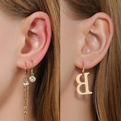 Letter B Korean Style Long Chain alloy Earrings's discount tags