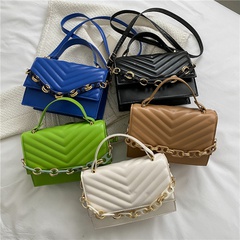 V-Shaped Indentation Bag Women's Small Solid Color Square Bag 20*13.5*7cm