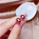 New Fashion Simple Red Garnet Geometric Female Alloy Stud Earringspicture9