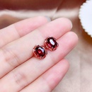 New Fashion Simple Red Garnet Geometric Female Alloy Stud Earringspicture7