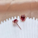 New Fashion Simple Red Garnet Geometric Female Alloy Stud Earringspicture8