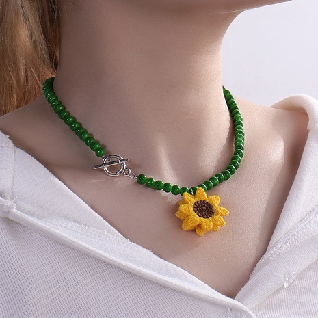 Creative Pastoral Style Sunflower decor Necklace's discount tags