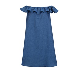 Fashion plus Size Women's Solid Color Clothes Ruffled Collar Sleeveless Loose Dress