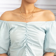 Fashion Simple Star Women's Inlaid Zircon Copper Necklace Set