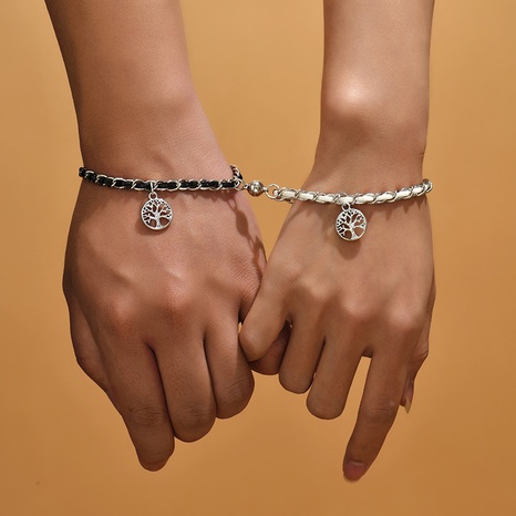 Simple Chain Magnetic Snap Lucky Tree Couple Bracelet's discount tags