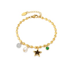 Fashion Star Perle Diamant Anhänger Edelstahl Armband für Frauen