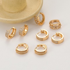 Women's fashion 18K gold copper Personalized Zircon Hoop Earrings