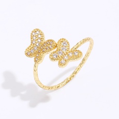 Mode Einfache Schmetterling Galvani 18K Gold Kupfer Ring