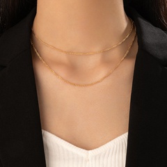 Mode Ornament Einfache Kette Doppel-Schicht Einfache Geometrische Legierung Halskette