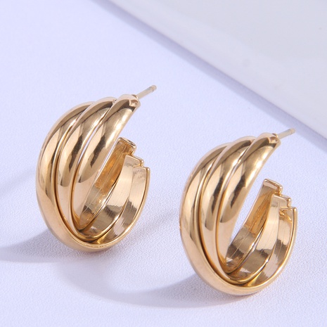 Fashion Simple Woven Titanium Steel Personality Ear Studs's discount tags