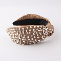 New style Fashion Leather Full Pearl Wide Brim Hair Band