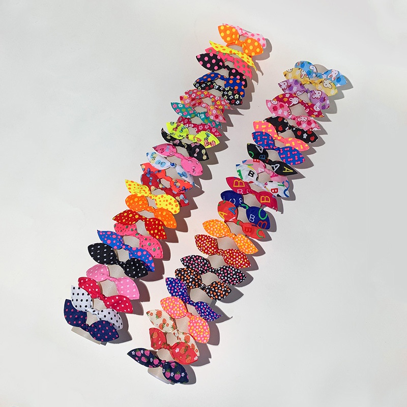 50Piece Set Childrens Rubber Band Cute Bowknot Colorful Hair Rope Hair Accessories Wholesale