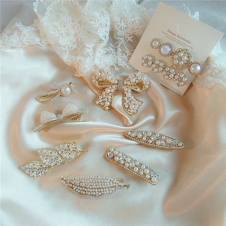 Pearl decor hollow geometric shape Exquisite Clip Hairpin's discount tags