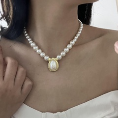 Vintage Elegant Baroque Pearl Pendant Necklace Water Drop Earrings Set