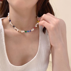 Fashion Colorful Flower Natural Freshwater Pearl Beaded Necklace