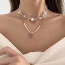 Mode Chane de Perles de Cristal Papillon En Forme de Coeur De Cuivre Collierpicture12