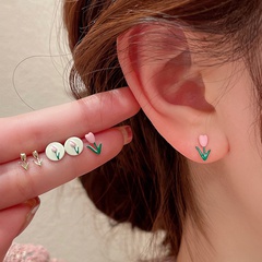 Fashion Cute Small Mini Tulip Shaped 6-Piece Set Ear Studs