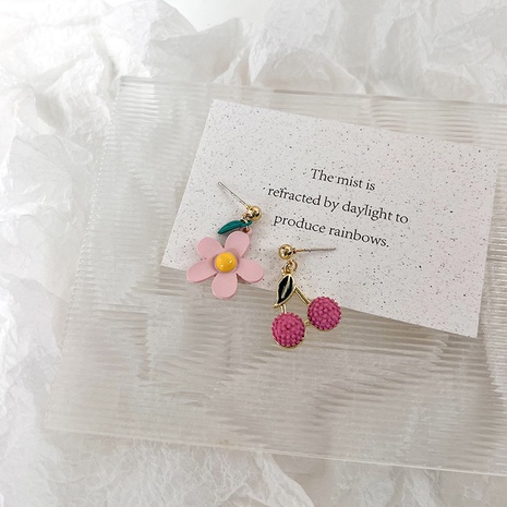 Moda Rosa cereza Margarita flor en forma de aleación pendientes's discount tags