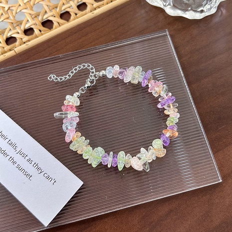 Mode D'été Coloré Gravier Perles Artificielle Pierre Bracelets's discount tags