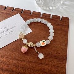 Fashion Sweet Spring and Summer Opal Peach Pendant Bracelet Female