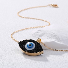Mode Schwarz und Weiß Teufel Auge Anhänger Schlüsselbein Kette Harz Halskette