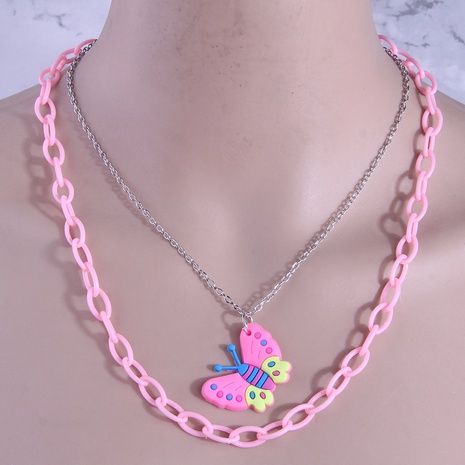 new Fashion Butterfly Pendant Double-Layer Chain Necklace's discount tags