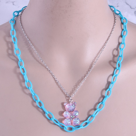 Fashion Bear Pendant Double-Layer Chain Elegant Necklace's discount tags