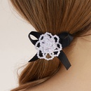 Fashion Large Camellia Bow Shaped Hair Ring Pearl Beaded Hair Accessorypicture5