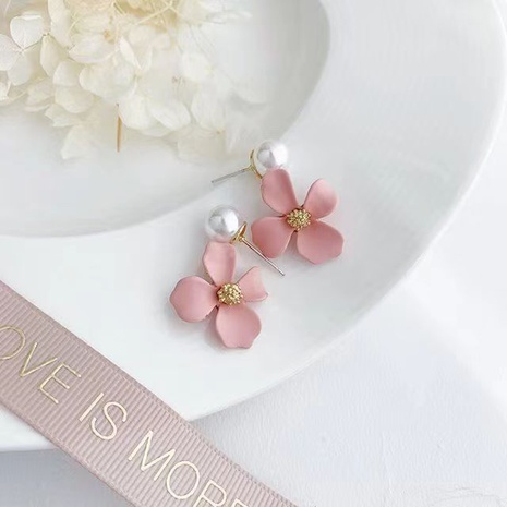 Einfache Candy Farbe Matte Kleine Blume Perle Ohr Studs's discount tags