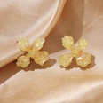 sterling Silver Needle Crystal Petal rhinestone Flowers Ear Studpicture9