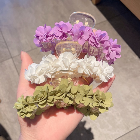 Fashion Summer Solid Color Flowers Claw Large Female Updo Hair Clip's discount tags