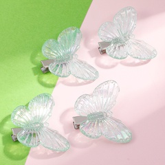 Mode Mignon Vert Papillon Forme Barrettes Bec de Canard Clip Femmes
