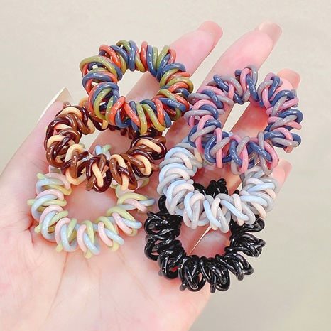 Colorful High Elasticity plastic Phone Line Hair Ring Female Summer Head Rope's discount tags