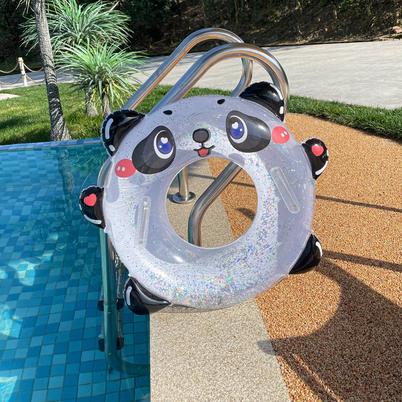 Grohandel kinder Aufblasbare DreiDimensional Griff Schwimmen Baby Panda Wasser Ring