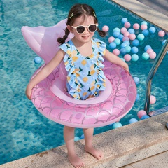Anillo de natación infantil para niños en forma de sirena Rosa grueso de moda