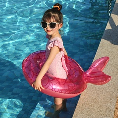 Fashion New Backrest Mermaid Shaped Swimming Ring Children's Floating Bed