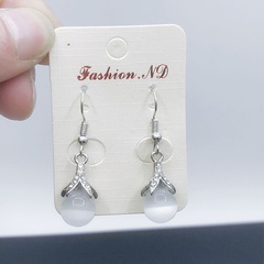 New Fashion Simple Sexy Flower Inlaid Opal Alloy Earrings