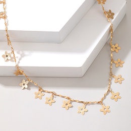 Simple Jewelry Flower Pendant Alloy Geometric SingleLayer Necklacepicture8