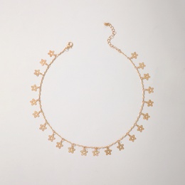Simple Jewelry Flower Pendant Alloy Geometric SingleLayer Necklacepicture9