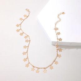 Simple Jewelry Flower Pendant Alloy Geometric SingleLayer Necklacepicture10