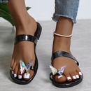 Sandalias planas de mariposa de gran tamao de verano de moda para mujer Zapatillas de playa de diamantes de imitacinpicture11