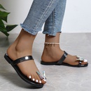 Sandalias planas de mariposa de gran tamao de verano de moda para mujer Zapatillas de playa de diamantes de imitacinpicture7