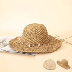 Sommer Neue Stil Breite Krempe Sonnenhut Schatten Shell Handgemachte Stroh Hut