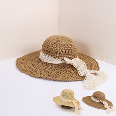 Summer New Fashion Lace Handmade Sun Protection Straw Hat