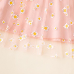 2022 New Summer Girls Pink Daisy Sleeveless Vest Dresspicture9